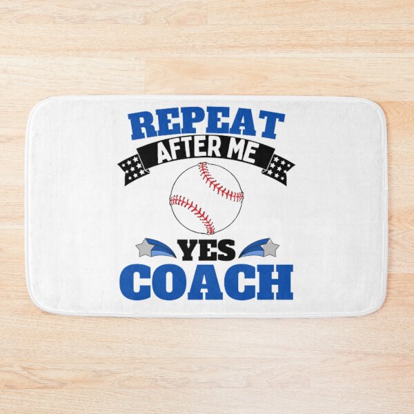 Artikelvorschau, Wiederholen Sie After Me Yes Coach Baseball – Blau Schwarz – Funny Sports entworfen und verkauft von GymWearDepot.