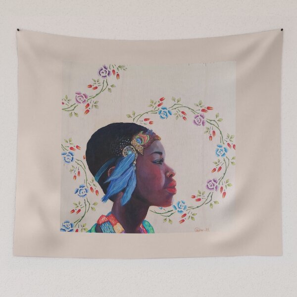 Item preview, embroidered woman designed and sold by reyhanartstudio.