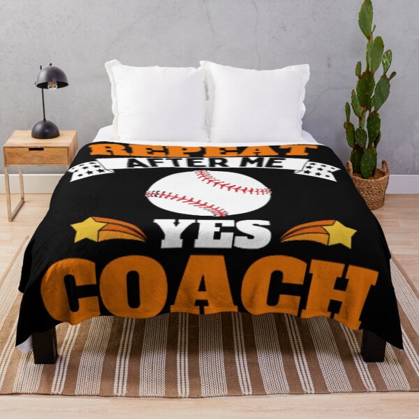Item preview, Repeat After Me Yes Coach Baseball - Orange White - Funny Sports designed and sold by GymWearDepot.