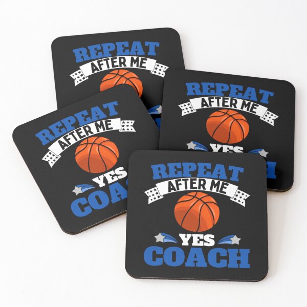 Item preview, Repeat After Me Yes Coach Basketball - Blue White - Funny Sports designed and sold by GymWearDepot.