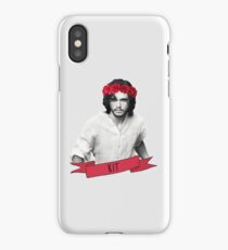 Kit harington black and white in red flower crown iPhone Case/Skin