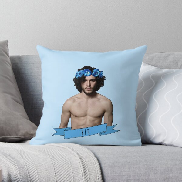 Jon Snow Flower Crown - Kit Throw Pillow