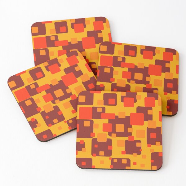 Aperçu de l'œuvre Motif carreaux graphiques - orange jaune rouge créée et vendue par Graphic-Color.