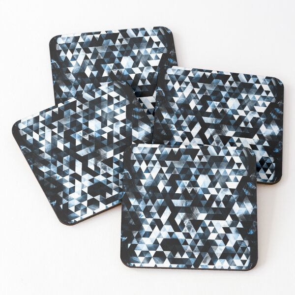 Item preview, Triangle Geometric Vibrant Blue Black White Smoky Galaxy pattern designed and sold by PLdesign.