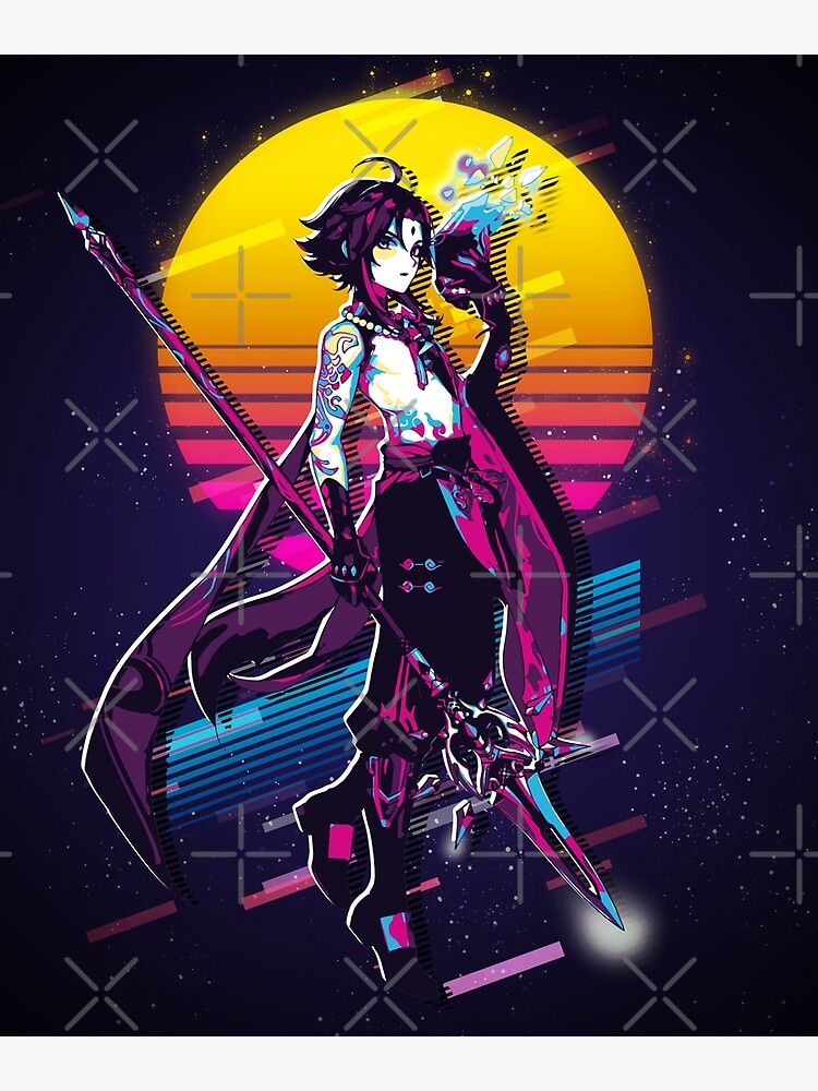 Genshin Impact Xiao 80s Retro Poster For Sale By Mna Designs Redbubble