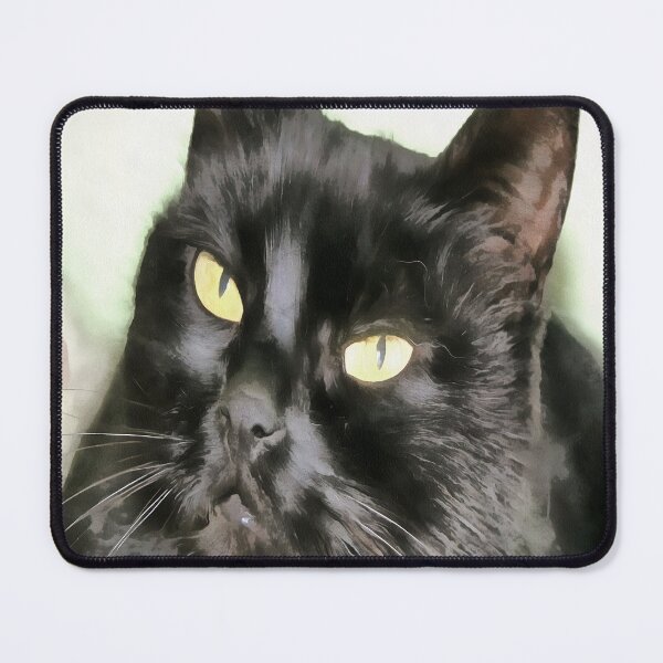 Item preview, Stunning Black Cat Portrait Acrylic Painting designed and sold by taiche.