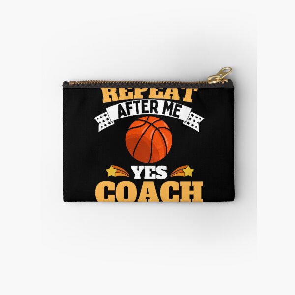 Item preview, Repeat After Me Yes Coach Basketball - Yellow White - Funny Sports designed and sold by GymWearDepot.