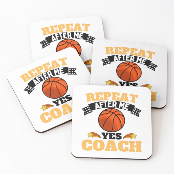 Item preview, Repeat After Me Yes Coach Basketball - Yellow Black - Funny Sports designed and sold by GymWearDepot.