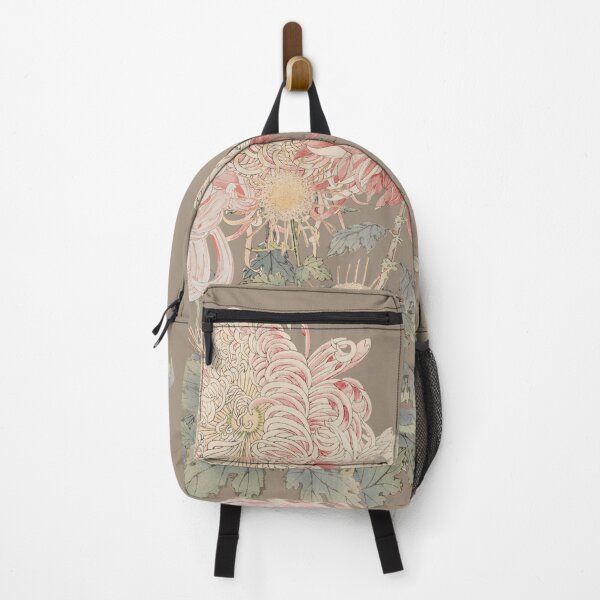 Item preview, Lovely Vintage Japanese Hasegawa Chrysanthemum Flowers Illustration, Taupe Background designed and sold by TrulyEpoque.