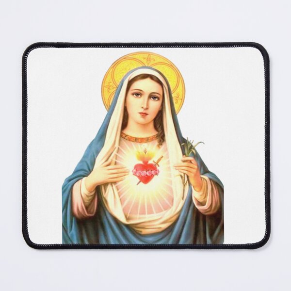 Item preview, Mother Mary Sacred Heart Of Mary Holding Flower designed and sold by Rowena Jones.