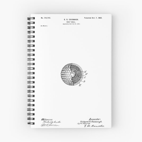 Item preview, Golf Ball Patent - R. B. Cavanagh - October 7, 1902 - Black Version designed and sold by Aliasandco.