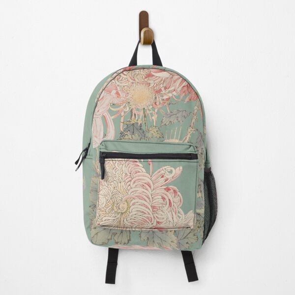 Item preview, Lovely Vintage Japanese Hasegawa Chrysanthemum Flowers Illustration, Powder Green Background designed and sold by TrulyEpoque.