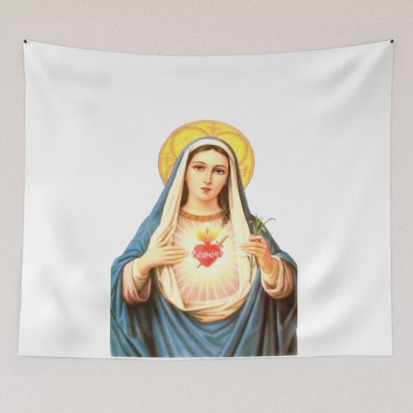 Item preview,  Mother Mary Sacred Heart Of Mary Holding Flower  .2. designed and sold by Rowena Jones.