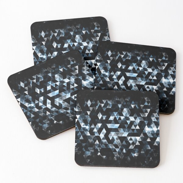 Item preview, Triangle Geometric Misty Blue Black White Smoky Galaxy pattern designed and sold by PLdesign.