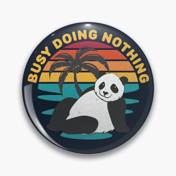 Item preview, Busy Doing Nothing Panda (retro sunset) designed and sold by Numero14.