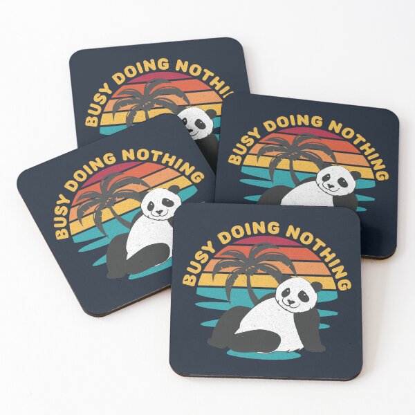 Item preview, Busy Doing Nothing Panda (retro sunset) designed and sold by Numero14.