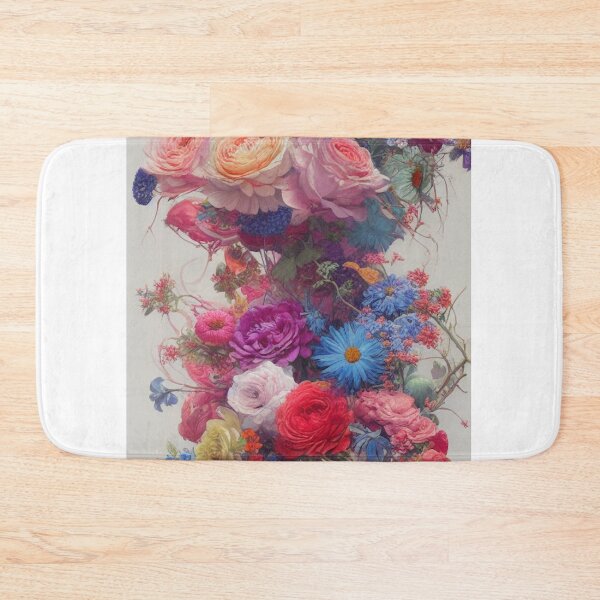 Item preview, Lushly colored and intricately detailed flower bouquet in a simple vase designed and sold by Bookwyrm-Bazaar.