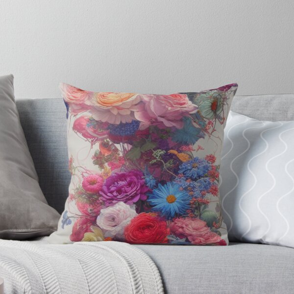 Item preview, Lushly colored and intricately detailed flower bouquet in a simple vase designed and sold by Bookwyrm-Bazaar.