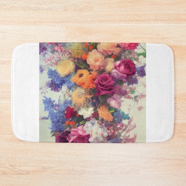 Item preview, Lushly colored and intricately detailed flower bouquet in a simple vase designed and sold by Bookwyrm-Bazaar.