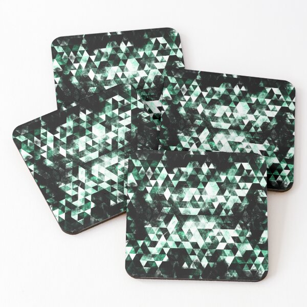 Item preview, Triangle Geometric Green Black White Smoky Galaxy pattern designed and sold by PLdesign.
