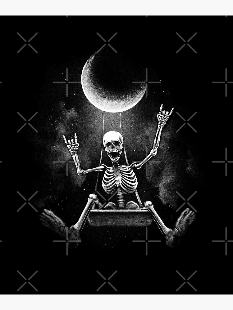Columpio de luna esqueleto Póster