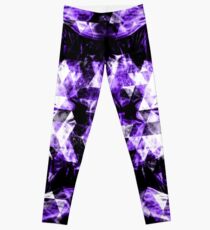 Electrifying ultra violet purple sparkly triangle flames Leggings