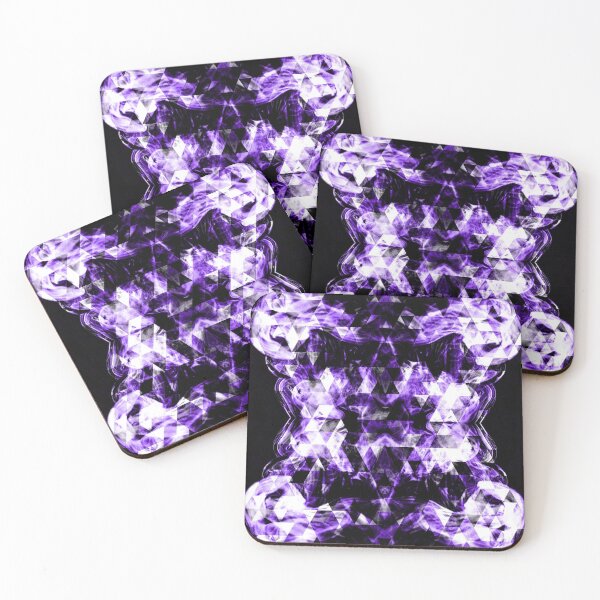 Item preview, Electrifying ultra violet purple black white sparkly triangle flames geometric design designed and sold by PLdesign.
