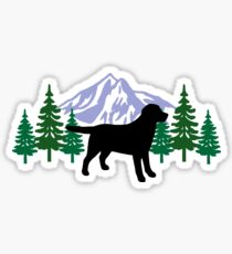 Schwarzer Labrador-Silhouette immergrüner Sticker