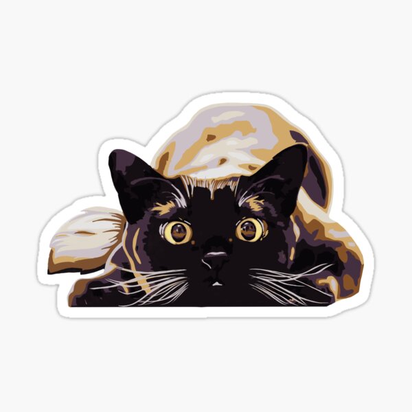 Cute Cat Sneak Peak Sticker for iOS & Android