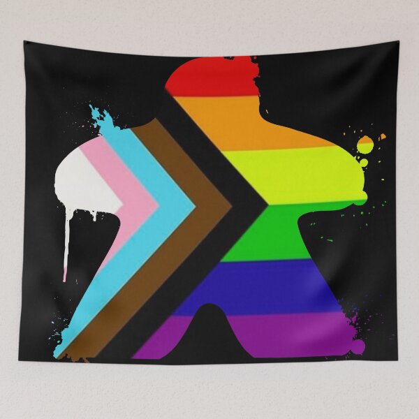 Item preview, Inclusive pride painted meeple designed and sold by ZoLo Design.