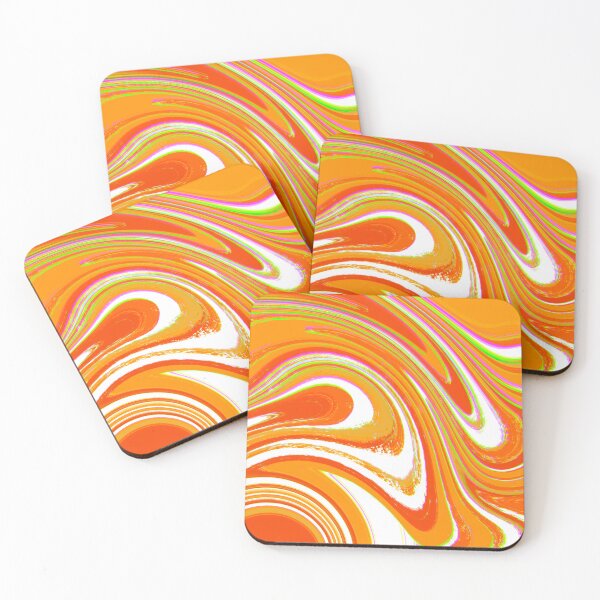 Item preview, Neon Orange, Green, Light Orange and White Marble Pattern Design designed and sold by theprintedclub.