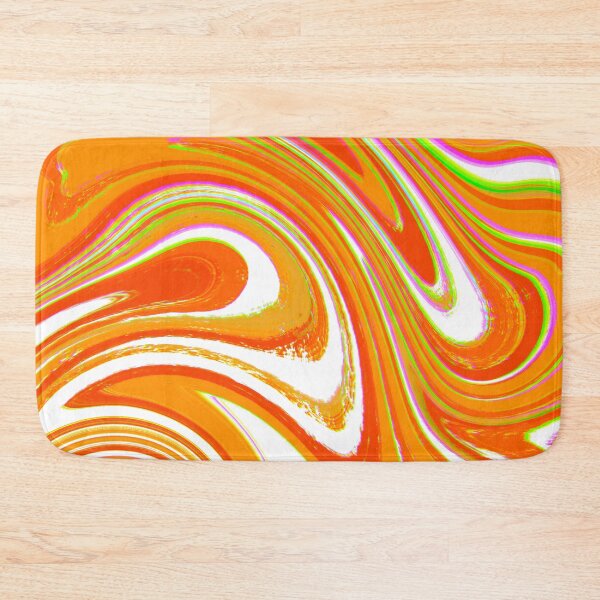 Item preview, Neon Orange, Green, Light Orange and White Marble Pattern Design designed and sold by theprintedclub.