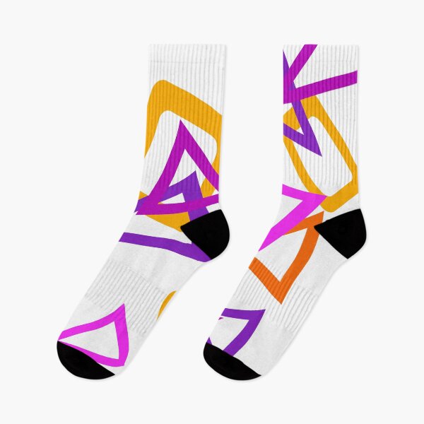 Item preview, Mid Century Triangles Rectangles Design violet, yellow, orange and pink designed and sold by Graphic-Color.