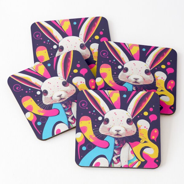 Item preview, Rabbit graffiti various colors designed and sold by keyd-studio.