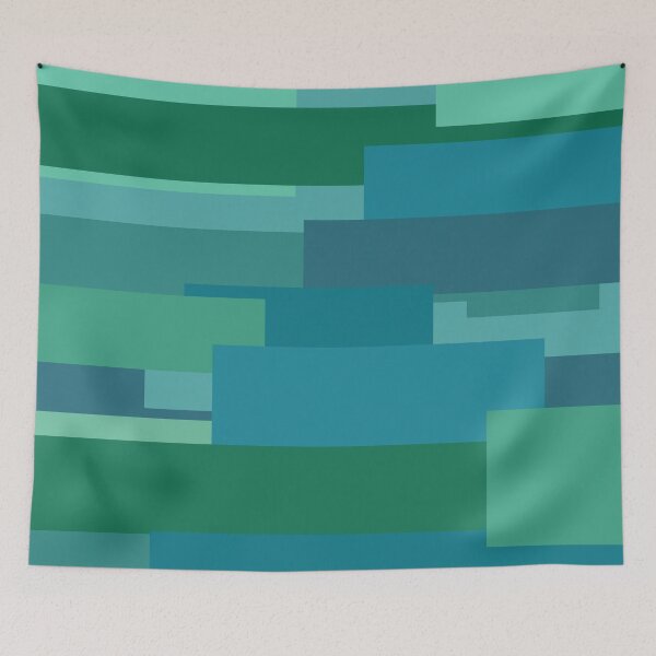 Aperçu de l'œuvre Motif Carrés Graphiques - Bleu Turquoise créée et vendue par Graphic-Color.