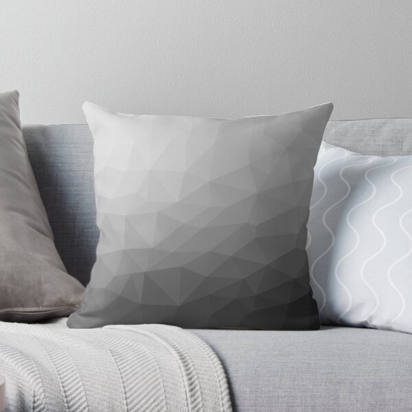 Gray Gradient Geometric Mesh Pattern Throw Pillow