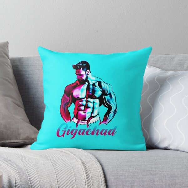  Gigachad Gym Meme Giga Chad Fitness Alpha Male Bodybuilder  Throw Pillow, 16x16, Multicolor : Home & Kitchen