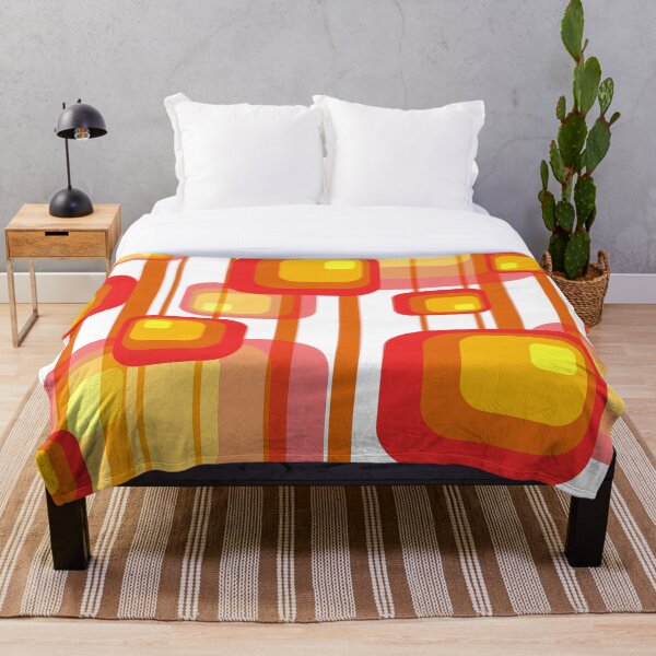 Aperçu de l'œuvre Motif carrés graphiques - orange jaune rouge blanc créée et vendue par Graphic-Color.