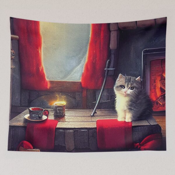 Item preview, Cute Cat Sitting on The Table Staring At You. Cat Vintage Art designed and sold by Pet Shelter.