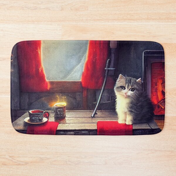 Item preview, Cute Cat Sitting on The Table Staring At You. Cat Vintage Art designed and sold by Pet Shelter.