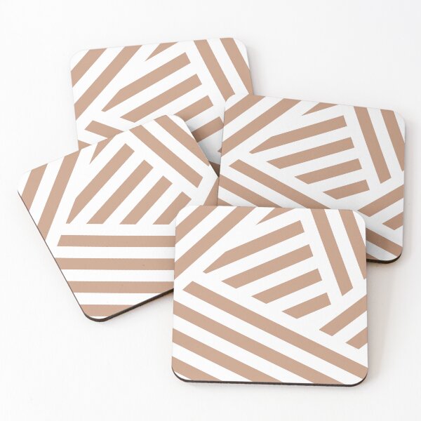 Item preview, Peach White Abstract Stripe Pattern Pairs 2023 COTY Desert Carnation 2005-7C designed and sold by ColorOfTheYears.