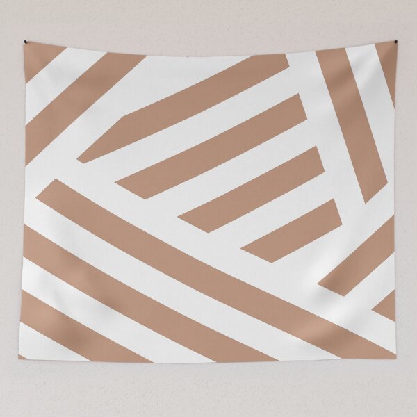 Item preview, Peach White Abstract Stripe Pattern Pairs 2023 COTY Desert Carnation 2005-7C designed and sold by ColorOfTheYears.