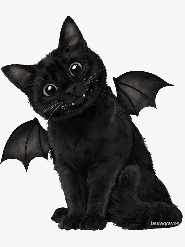 Aperçu 3 sur 3. Sticker avec l'œuvre Le redoutable Vampurrr créée et vendue par lauragraves.