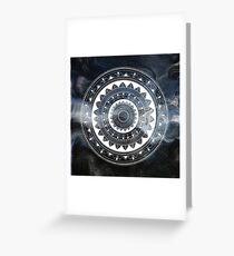 Ukatasana white mandala on sky Greeting Card