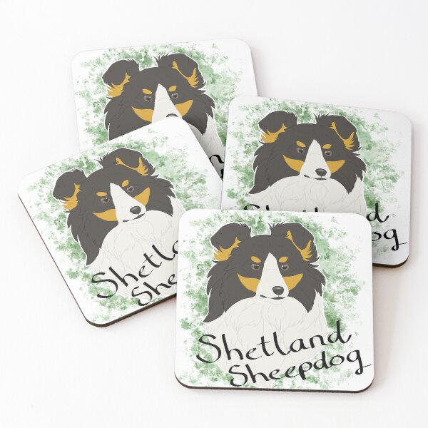 Item preview, Shetland Sheepdog - black tri watercolour and breedname designed and sold by Cynthiaetal.