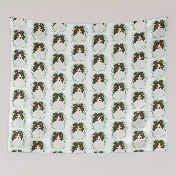 Item preview, Shetland Sheepdog - black tri watercolour designed and sold by Cynthiaetal.