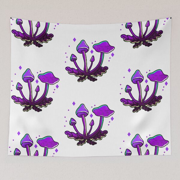 Item preview, Trippy mushrooms, green and purple, psychodelic sparkle cute gift designed and sold by AnanasArt.