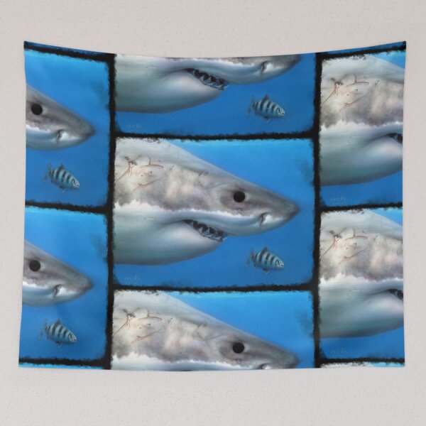 Item preview, Great white and pilot fish designed and sold by Mick-J-art.