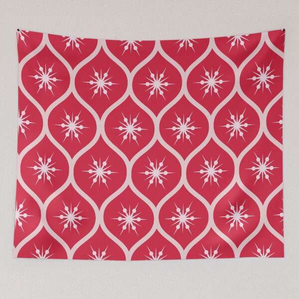 Item preview, Christmas Snowflakes on Red Ogee Pattern  designed and sold by Yasminepatterns .