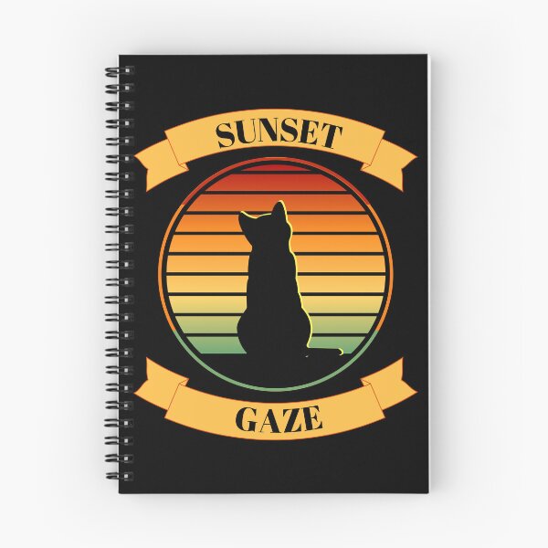 Artikelvorschau, Katze, die Sonnenuntergang aufpasst Weinlese-Sonnenuntergang-Retro Art-Katzen-Sonnenuntergang-Anstarren-Entwurf entworfen und verkauft von BearCaveDesigns.